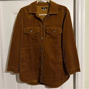 Madewell Yorkway Corduroy Shirt Jacket Shacket XS brown gold orange
